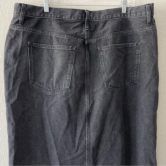 *Flaw-Spot* Madewell Denim Mid-Rise Maxi Skirt Size 33 in Lunar Wash NWT - Picture 13 of 14
